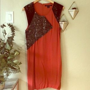 French Connection orange sheath dress